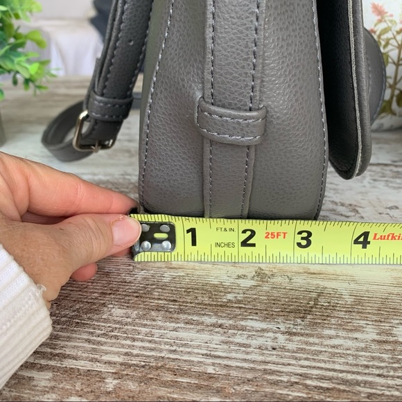 Crossbody Women’s Shoulder Purse Grey Faux Leather - Picture 7 of 15